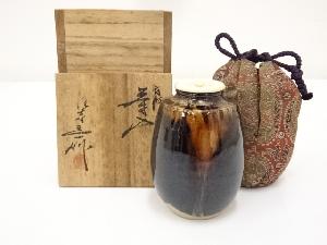 京焼　桶谷定一造　肩衝茶入（共箱）　□z
